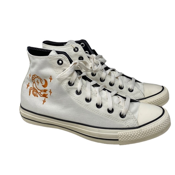 Converse Chuck Taylor High Canvas White Scorpio Men Sneaker Custom 172516C-WHITE - Picture 4 of 11